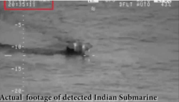 Pakistan released the above footage showing an Indian submarine approaching its territorial waters. However, India Navy said it was an old clip from November 2016. Indian submarine
