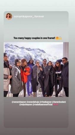 Arjun and Malaika, Sonam and husband Anand Ahuja, Rhea Kapoor and boyfriend Karan Boolani Arjun and Malaika, Sonam and husband Anand Ahuja, Rhea Kapoor and boyfriend Karan Boolani