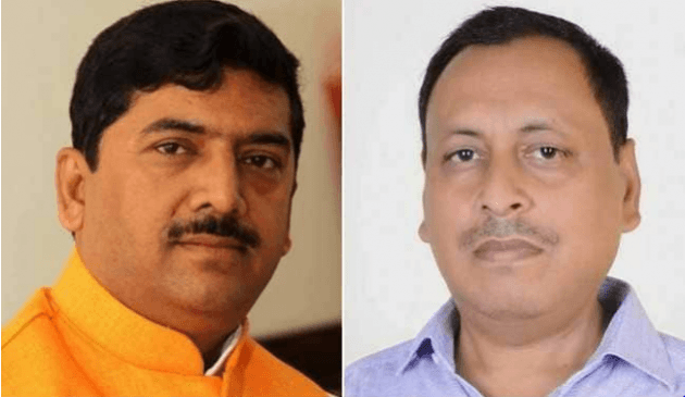 BJP MP Sharad Tripathi (left) and party MLA Rakesh Baghel. Sharad Tripathi Rakesh Baghel