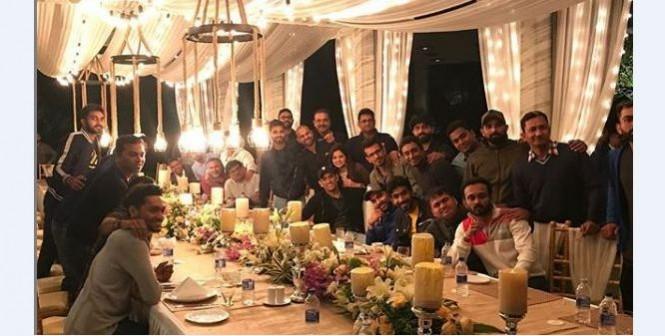 The Indian contingent hosted by the Dhonis in Ranchi. MS Dhoni