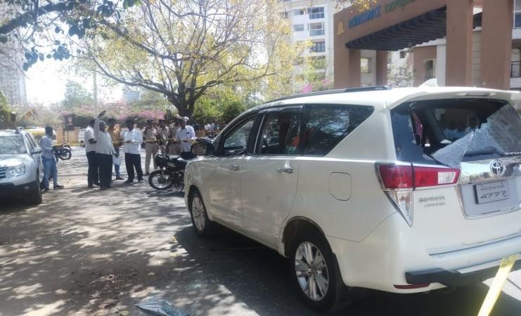 Lakshmana's car that was attacked by the rival gang in Mahalakshmi Layout