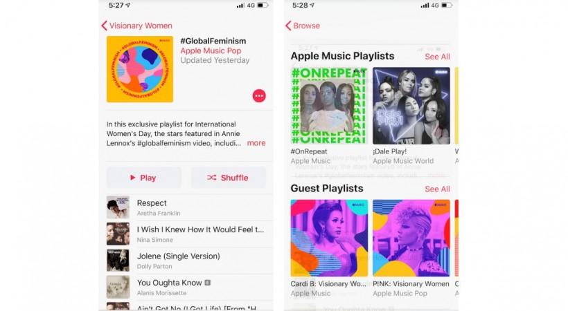 The Global Feminism video calls for global governments to bring policies to end violence against women, access to education for girls and several other initiatives. Apple Music, The Circle, Annie Lennox, Global Feminism