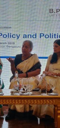 Former union minister and governor Margaret Alva speaking at the event. Margaret Alva
