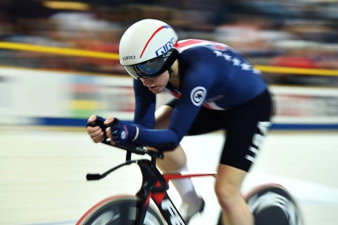 Kelly Catlin at the 2018 World Championships individual pursuit. Kelly Catlin