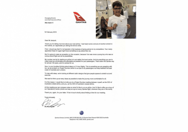 Qantas CEO responds to 10-year-old's letter