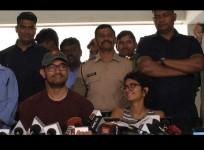 Aamir Khan and Kiran Rao at his birthday press meet