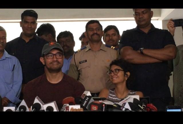 Aamir Khan and Kiran Rao at his birthday press meet. Aamir Khan and Kiran Rao at his birthday press meet