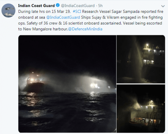 Indian coast guard tweet