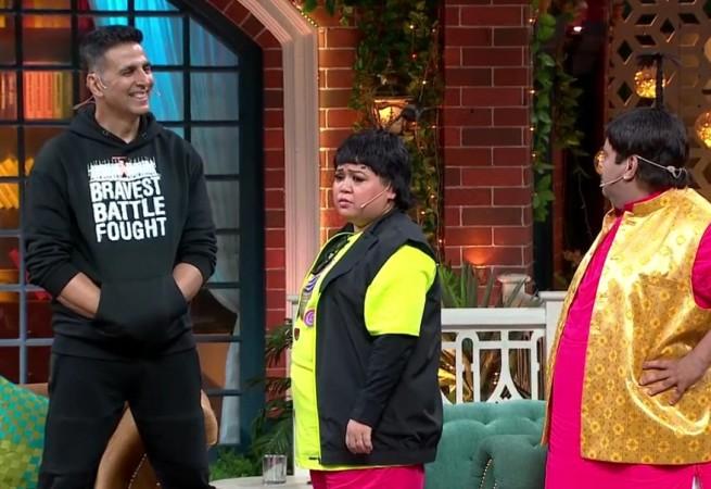 The Kapil Sharma Show: Akshay Kumar, Bharti Singh, Kiku Sharda The Kapil Sharma Show, Akshay KUmar, Bharti Singh, Kiku Sharda