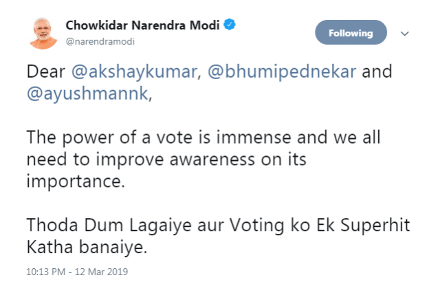modi voting tweet