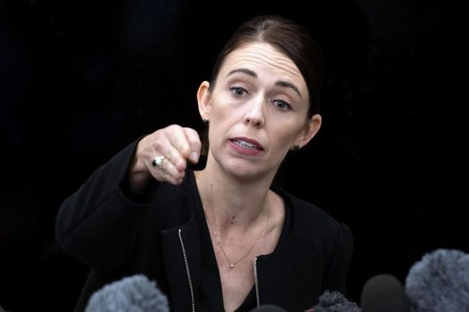 New Zealand Prime Minister Jacinda Ardern speaks to journalists during a press conference at the Justice Precinct in Christchurch on March 20, 2019. - A Syrian refugee and his son were buried in New Zealand on March 20 in the first funerals for those killed in the twin mosque massacre as Kiwis braced for days of emotional farewells following the mass slayings. jacinda ardern new zealand prime minister mosque shooting