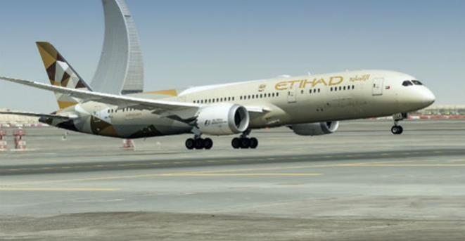 A Boeing 787 Dreamliner of Etihad Airways. Etihad, which holds 24 per cent stake, has not revealed its hand on the lenders' rescue plan for Jet Airways even as time is running out for the expression of interest. Courtesy: etihad.com Etihad Airways