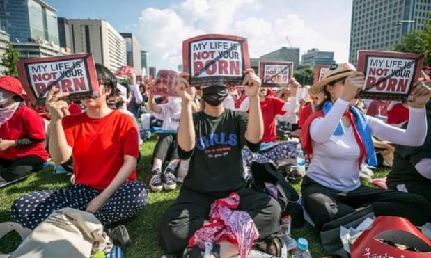 Thousands of women protested against the raging illegal filming issue in South Korea. South Korea