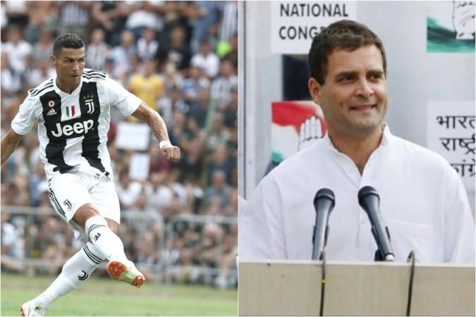 Rahul Gandhi is a fan of Juventus because of Cristiano Ronaldo. Rahul Gandhi Cristiano Ronaldo