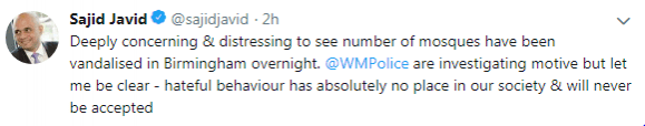 Sajid Javid tweet