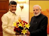 N Chandrababu Naidu with Prime Minister Narendra Modi
