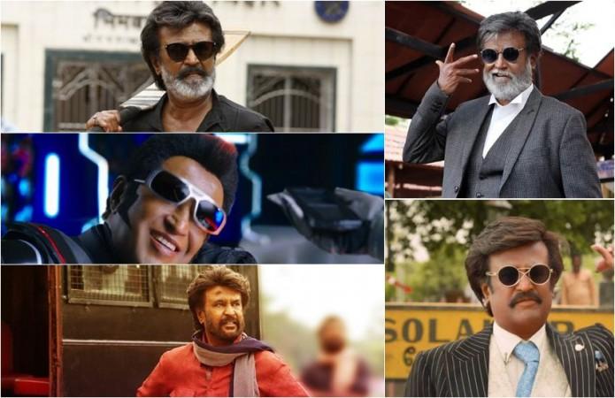 A collage of Rajinikanth's pictures from his recent movies. Rajinikanth