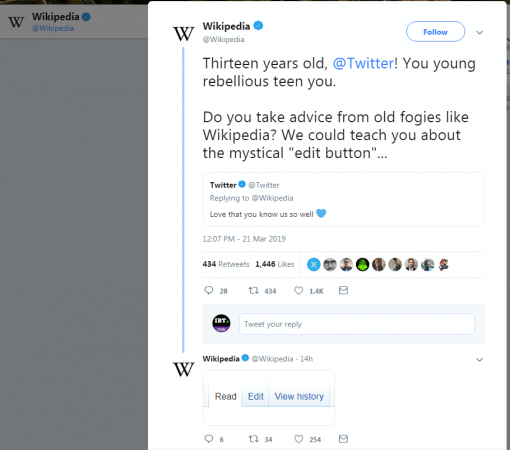 Wikipedia's advice for Twitter on its 13 birthday Wikipedia's advice for Twitter on its 13 birthday
