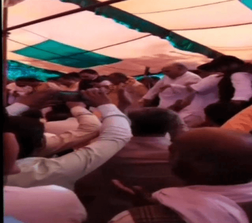 The video is now being widely shared on social media. BJP stage collapse