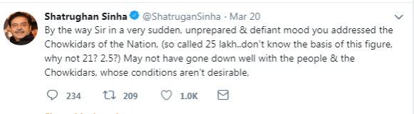shatrughan  tweet