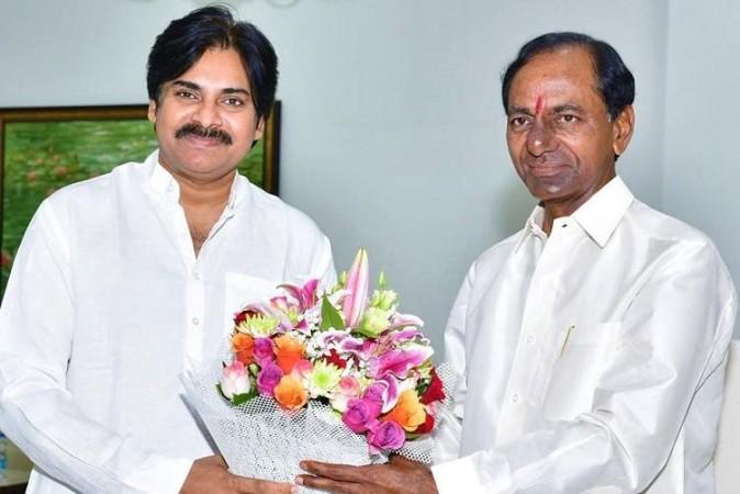 Pawan Kalyan with KTR's father KCR Pawan Kalyan with KTR's father KCR