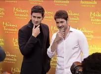 Mahesh Babu poses with his wax statue in AMB Cinemas
