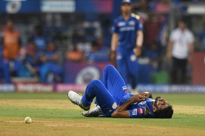 Jasprit Bumrah went down after the final ball of the 1st innings against Delhi Capitals Jasprit Bumrah
