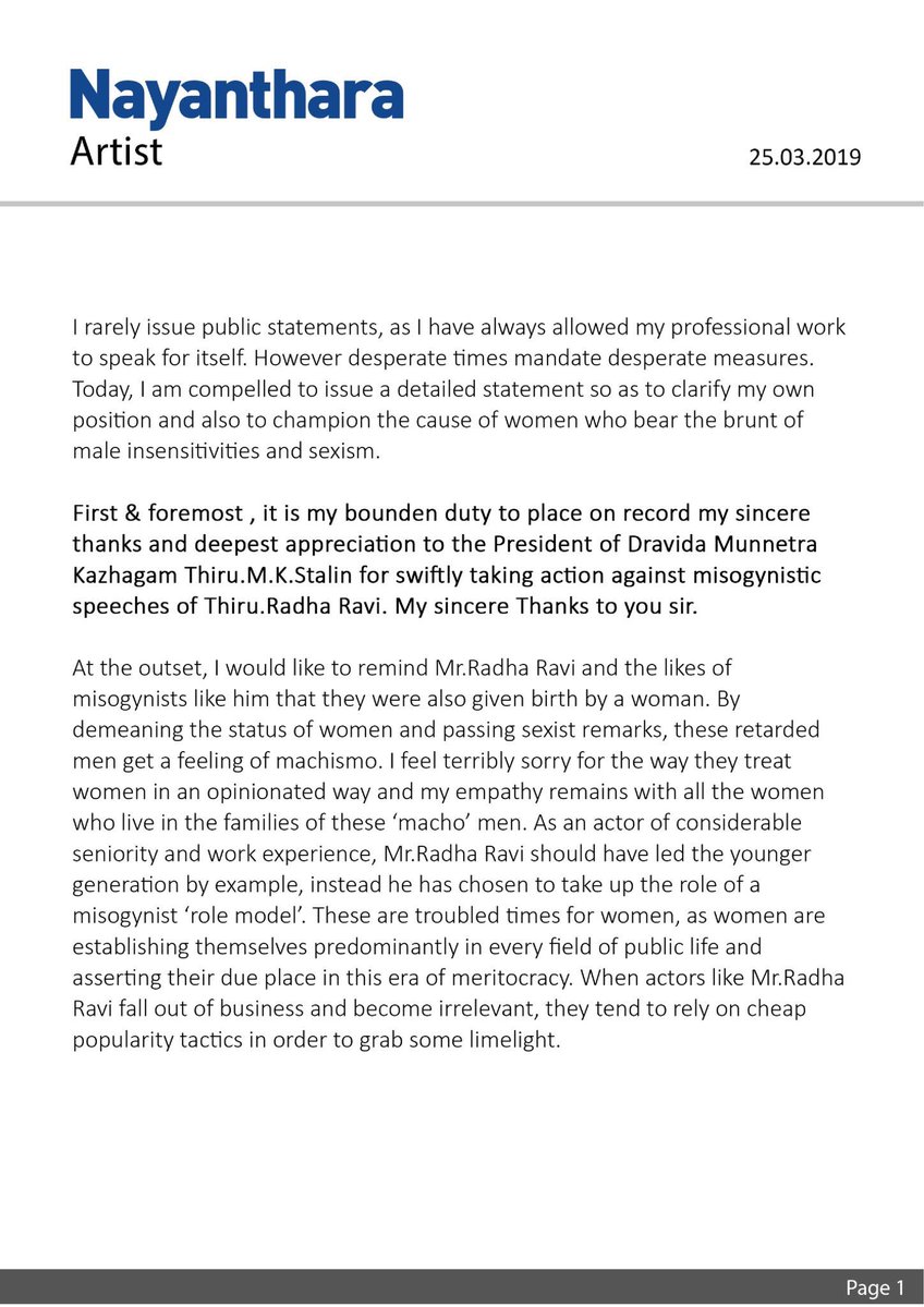 Nayanthara's Reaction to Radha Ravi