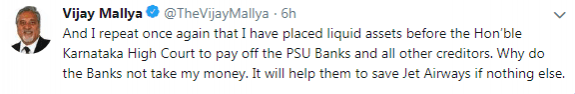 tweet vijay mallya