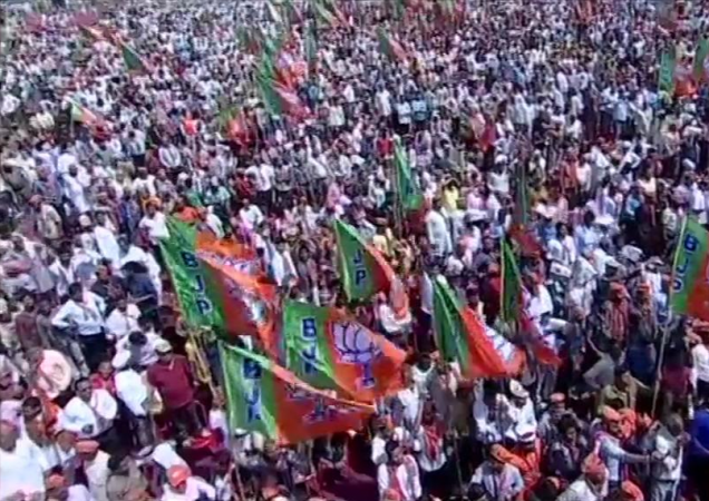 People have gathered to hear PM Modi in Meerut. Meerut rally