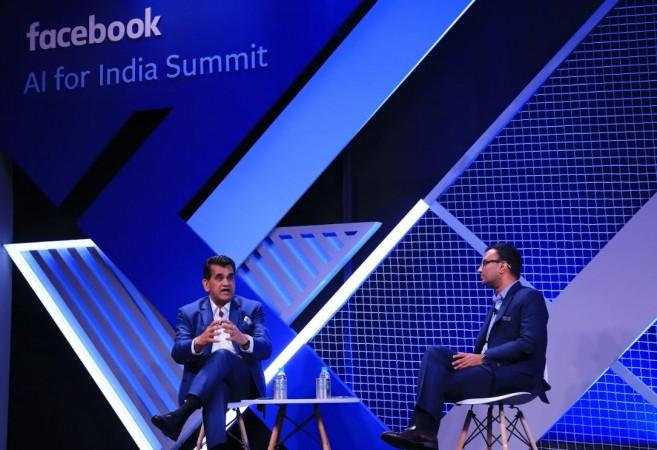 Ajit Mohan, Vice President and Managing Director, Facebook India with conversation with Amitabh Kant, CEO of NITI Aayog. Facebook, AI for India, Summit