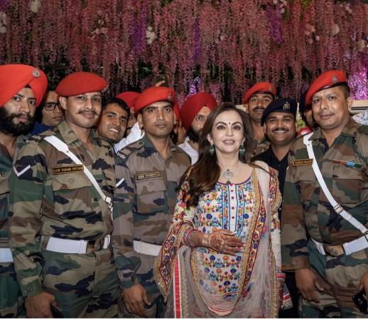 Nita Ambani with officers in uniform Nita Ambani,