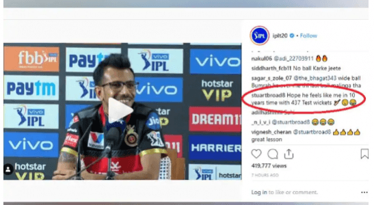 Stuart Broad troll Yuzvendra Chahal Yuzvendra Chahal