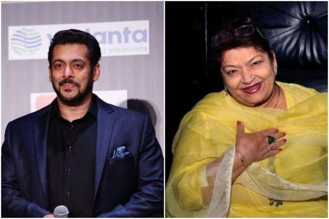 Salman Khan and Saroj Khan Salman Khan and Saroj Khan
