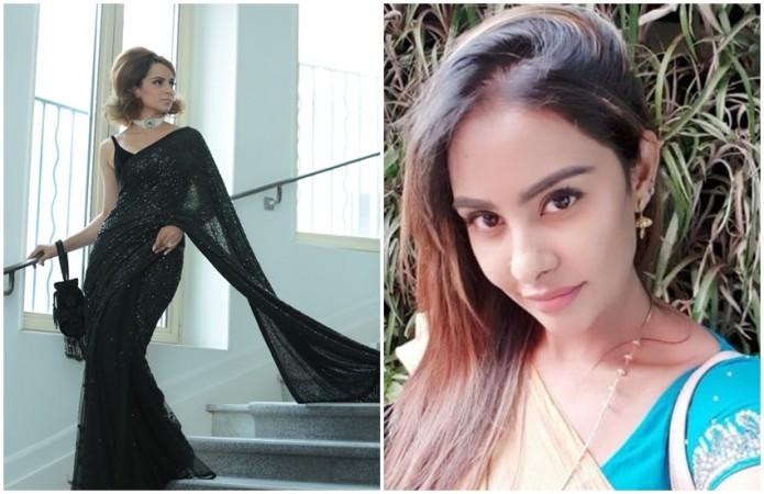 A collage of Kangana Ranaut and Sri Reddy. Kangana Ranaut and Sri Reddy