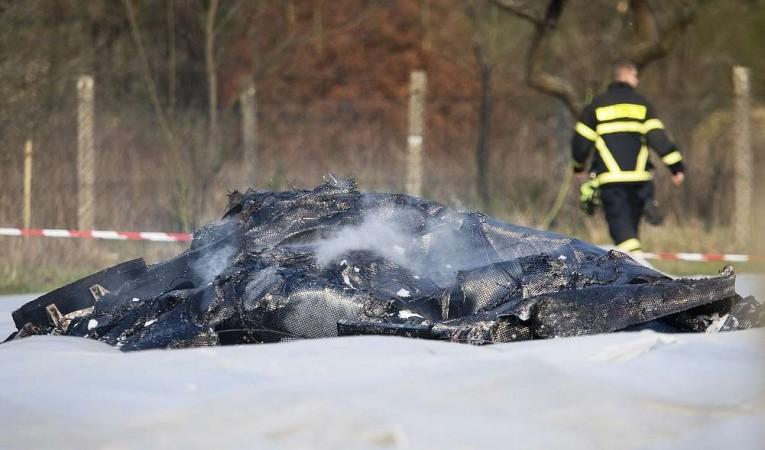 The crashed private jet in which Natalia Fileva was flyingt The crashed private jet in which Natalia Fileva was flying