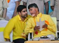Nara Lokesh with his father N Chandrababu Naidu