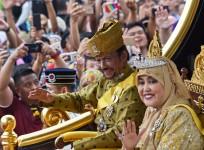 Brunei's Sultan Hassanal Bolkiah and Queen Saleha