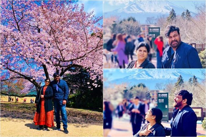 Chiranjeevi with his wife Surekha in Japan Chiranjeevi with his wife Surekha in Japan