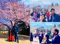 Chiranjeevi with his wife Surekha in Japan