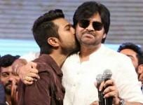 Ram Charan kissing Pawan Kalyan