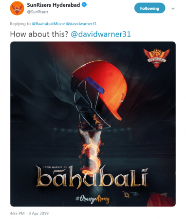 Bahubali SRH David Warner