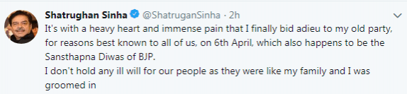 shatrughan sinha tweet