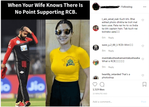 Fake picture of Anushka Sharma wearing CSK jersey resurface online Fake picture of Anushka Sharma wearing CSK jersey resurface online