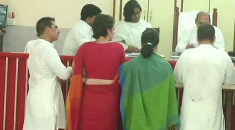 Robert Vadra, Sonia Gandhi and Priyanka Gandhi Vadra accompanied Rahul Gandhi as he filed his nomination. Rahul Gandhi amethi