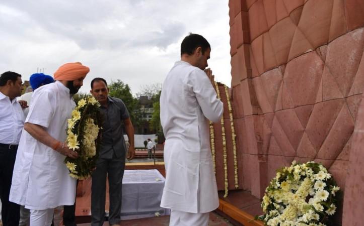 Congress President Rahul Gandhi pays tribute at the Jallianwala Bagh memorial Congress President Rahul Gandhi pays tribute at the Jalianwala Bagh memorial