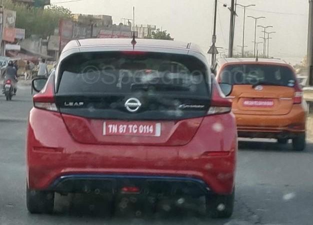 Nissan Leaf spotted testing in India Nissan Leaf spotted testing in India