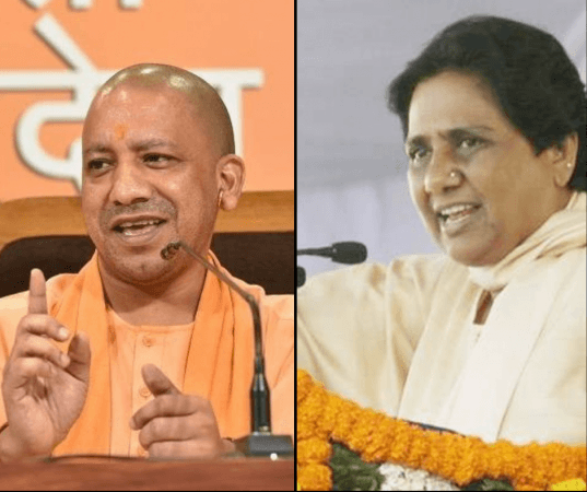 Uttar Pradesh Chief Minister Yogi Adityanath and BSP supremo Mayawati. Yogi Adityanath and BSP supremo Mayawati