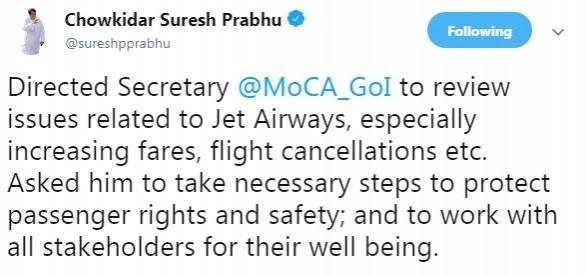 suresh prabhu tweet