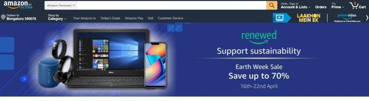 As part of the Amazon Renewed programme, the e-commerce giant is offering up to 70-discount and six months product warranty ahead of Earth Week 2019. Amazon, Earth Week, Renewed Sale